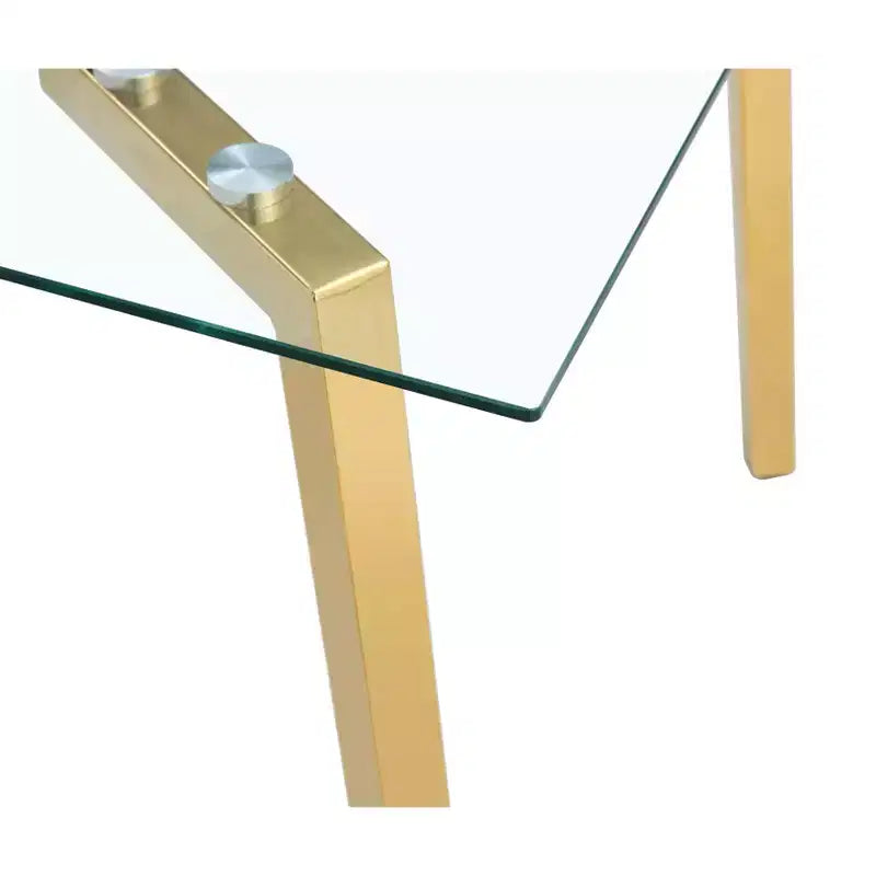 Okak Modern Dining Table Rectangle Glass Dining Table for Kitchen Living Room, Dining Room