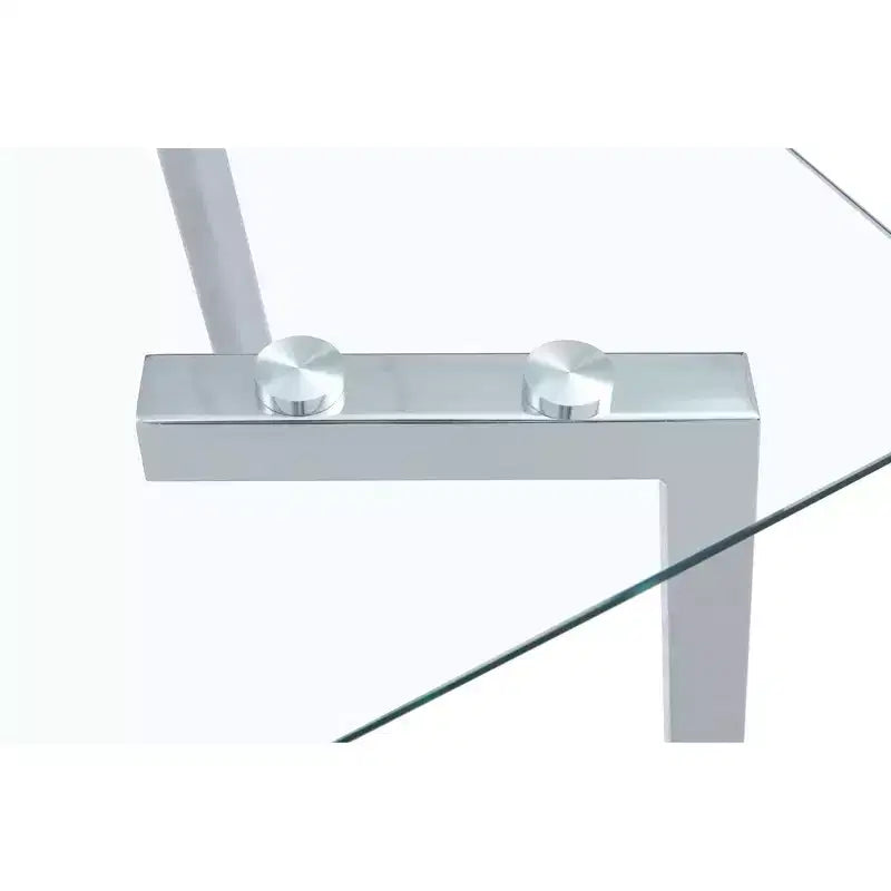 Okak Modern Dining Table Rectangle Glass Dining Table for Kitchen Living Room, Dining Room