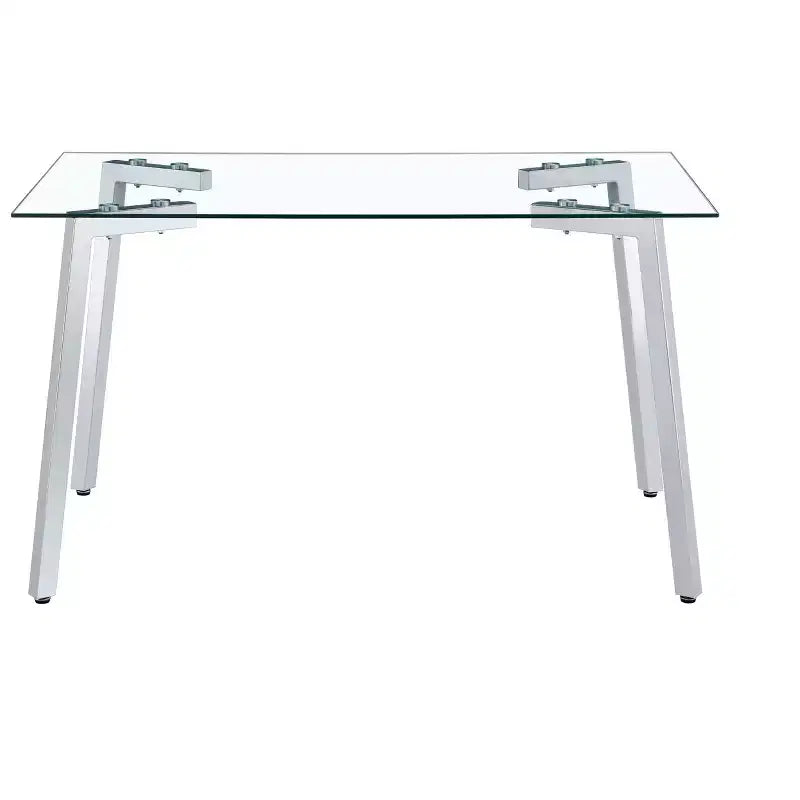 Okak Modern Dining Table Rectangle Glass Dining Table for Kitchen Living Room, Dining Room