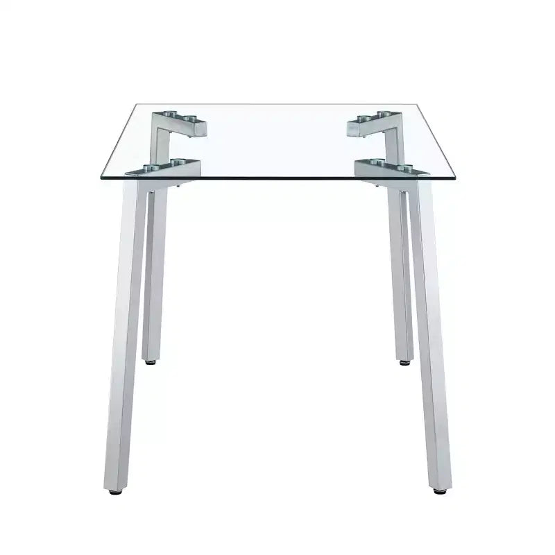 Okak Modern Dining Table Rectangle Glass Dining Table for Kitchen Living Room, Dining Room