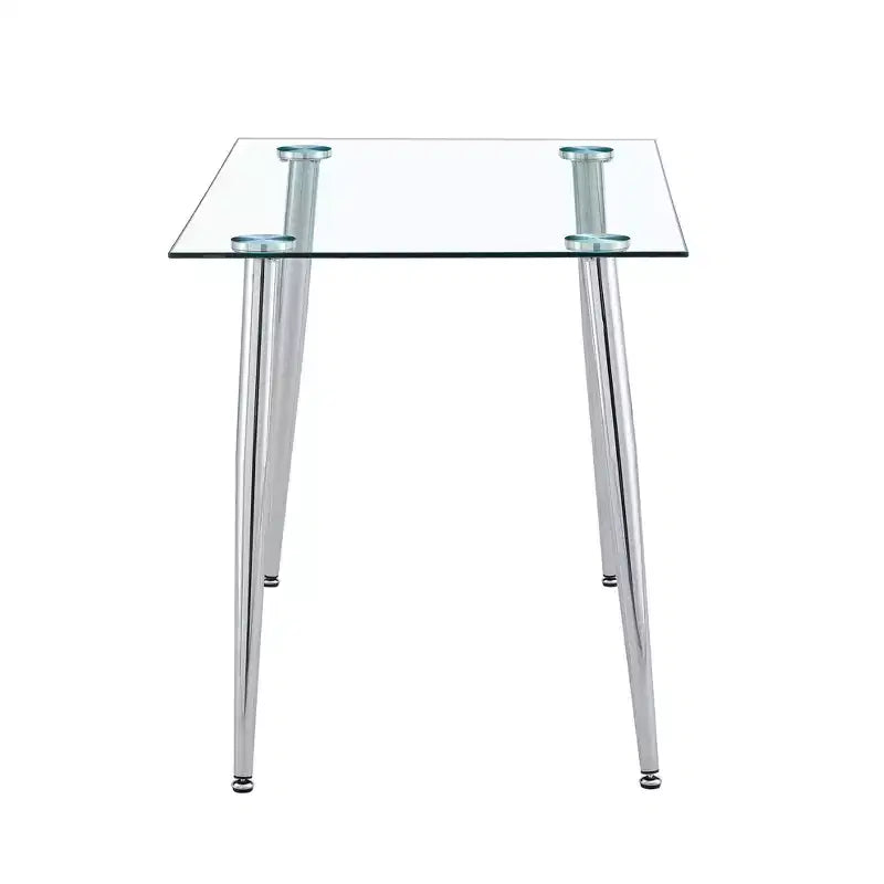 Okak Modern Dining Table Rectangle Glass Dining Table for Kitchen Living Room, Dining Room