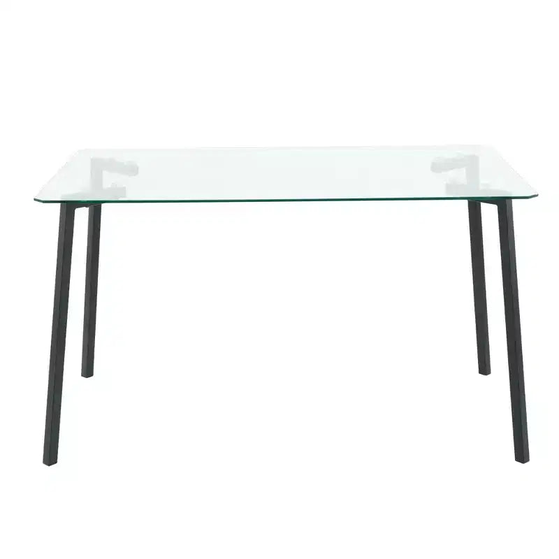 Okak Modern Dining Table Rectangle Glass Dining Table for Kitchen Living Room, Dining Room