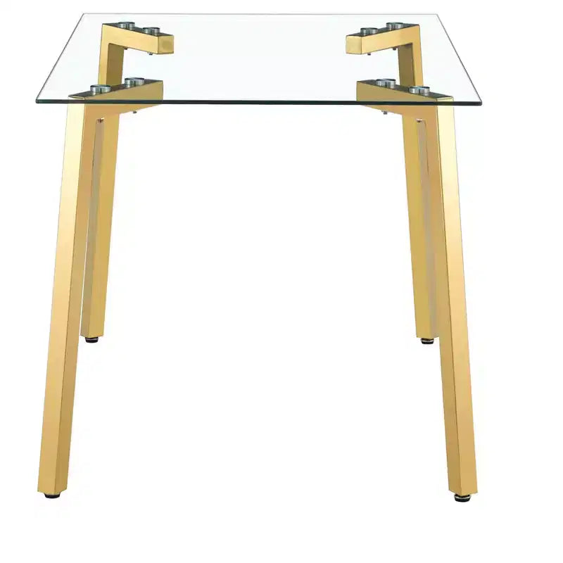 Okak Modern Dining Table Rectangle Glass Dining Table for Kitchen Living Room, Dining Room