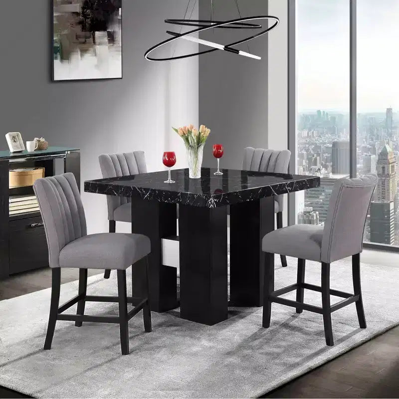 Okak Solid Wood Dining Table Kitchen Table 48 Square Bar Table for Dining Room Living Room Apartment Restaurant