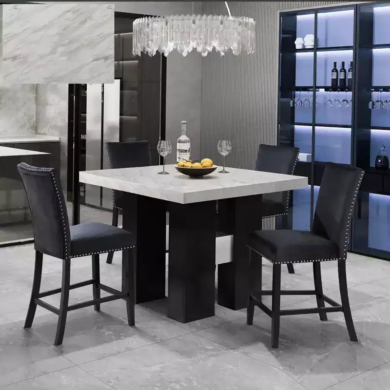 Okak Solid Wood Dining Table Kitchen Table 48 Square Bar Table for Dining Room Living Room Apartment Restaurant