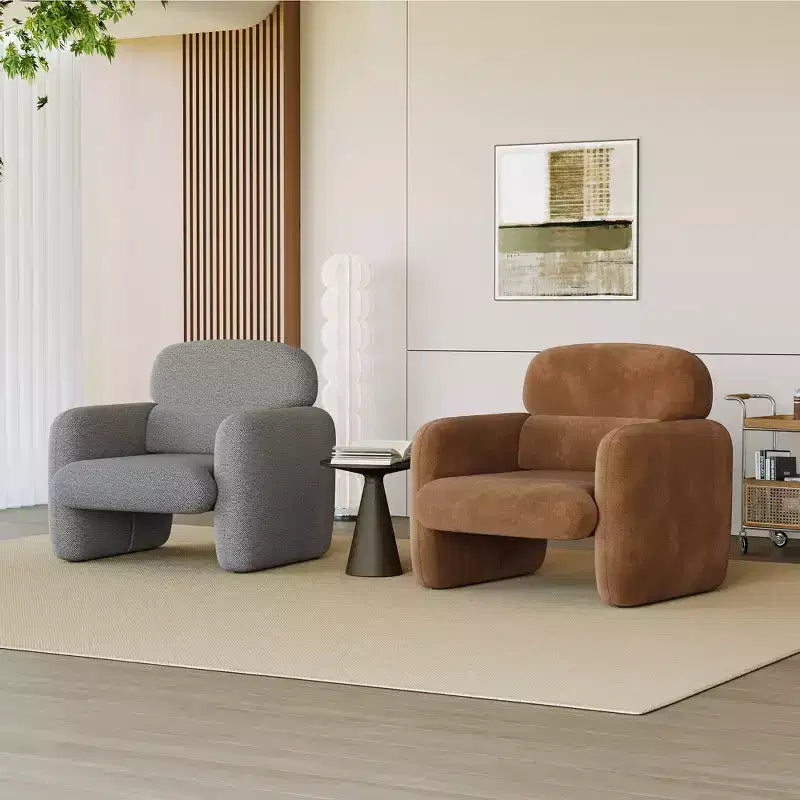 Modern Accent Chair, Wood Frame Sofa Chair, Comfortable Reading Armchair for Living Room, Bedroom, Apartment, Corner