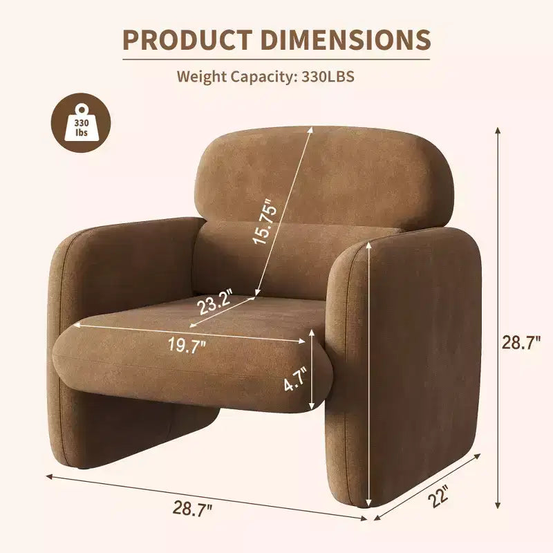 Modern Accent Chair, Wood Frame Sofa Chair, Comfortable Reading Armchair for Living Room, Bedroom, Apartment, Corner