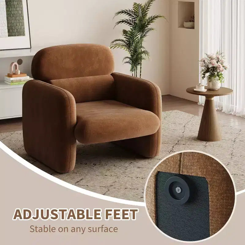 Modern Accent Chair, Wood Frame Sofa Chair, Comfortable Reading Armchair for Living Room, Bedroom, Apartment, Corner