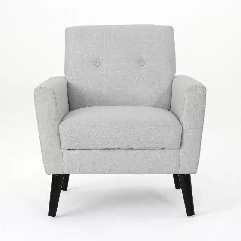 GDFStudio Teche Mid-Century Modern Fabric Upholstered Tufted Club Chair with Splayed Leg