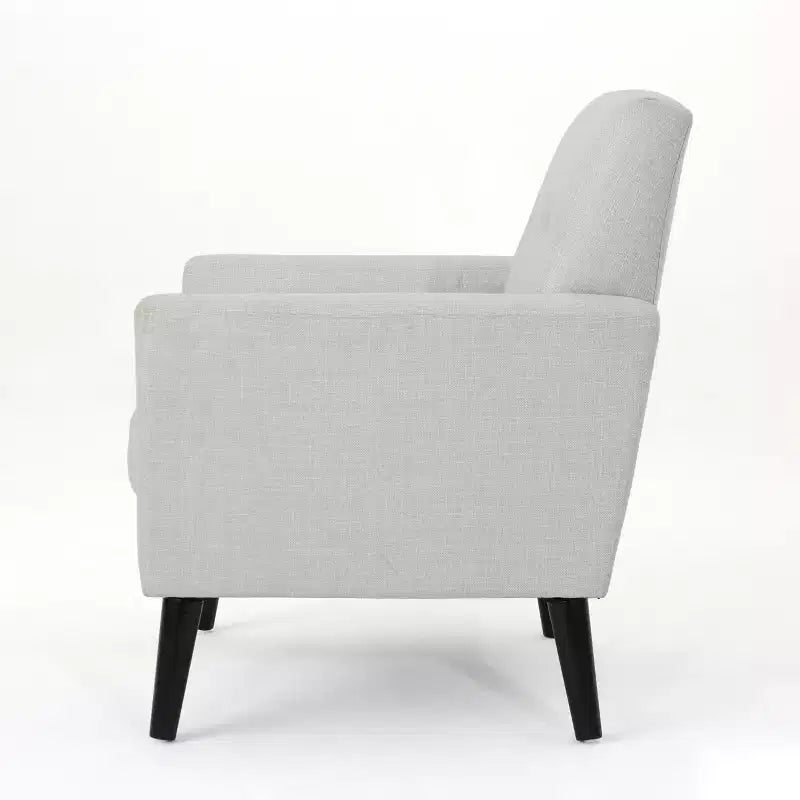 GDFStudio Teche Mid-Century Modern Fabric Upholstered Tufted Club Chair with Splayed Leg