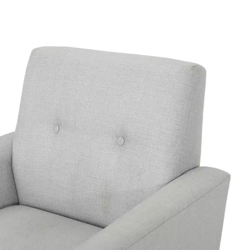 GDFStudio Teche Mid-Century Modern Fabric Upholstered Tufted Club Chair with Splayed Leg