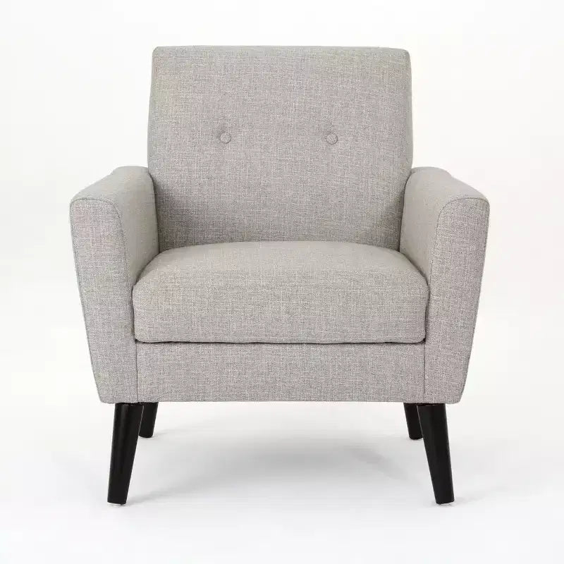 GDFStudio Teche Mid-Century Modern Fabric Upholstered Tufted Club Chair with Splayed Leg