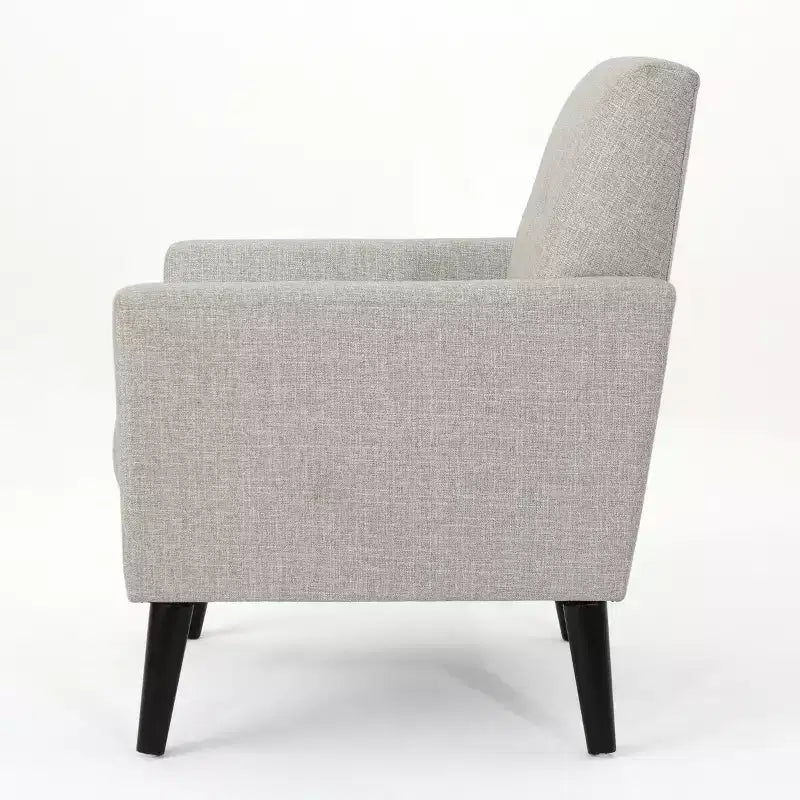 GDFStudio Teche Mid-Century Modern Fabric Upholstered Tufted Club Chair with Splayed Leg