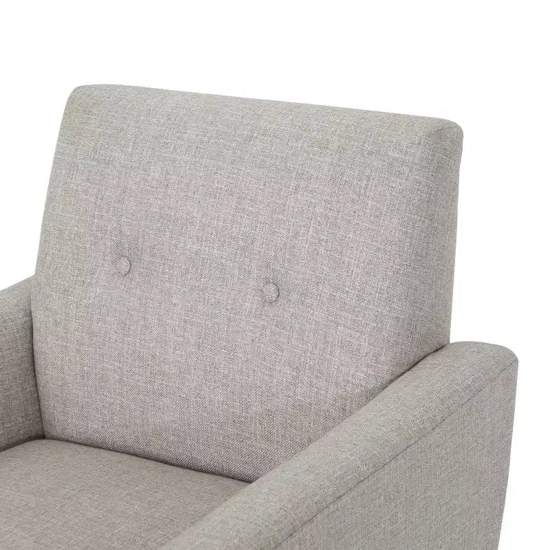 GDFStudio Teche Mid-Century Modern Fabric Upholstered Tufted Club Chair with Splayed Leg
