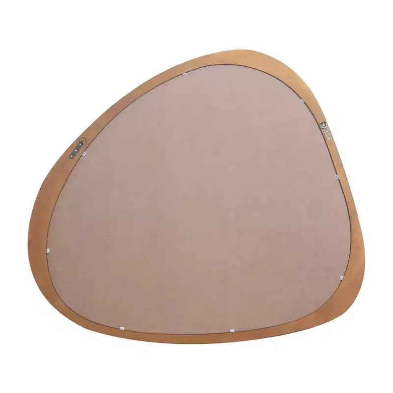 Solid Wood Mirror 45 Inch Asymmetrical Wall Mirror Wooden Framed Mirror Large Size Dressing Mirror