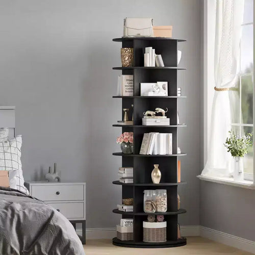 7 Tier Rotating Shoe Rack Tower, Free Standing Spinning Shoes Organizer, 360Revolving Vertical Spinning Shoe Display, Round Shoes Storage Rack