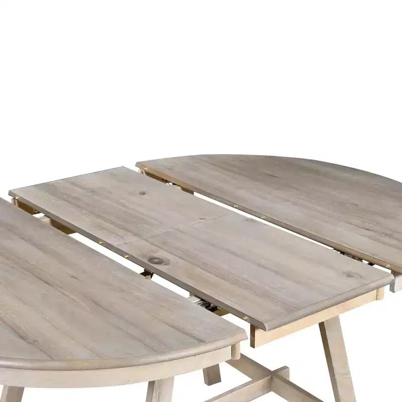 Okak Round Extendable Dining Table Modern Mid-Century Wood Dining Table for 4 to 6, for Meeting Room, Living Room