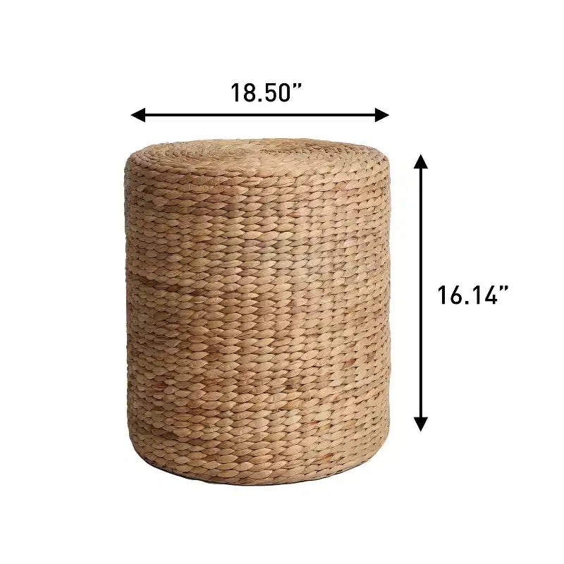 JONATHAN Y Zoey Modern Coastal Hand-Woven Hyacinth Stool