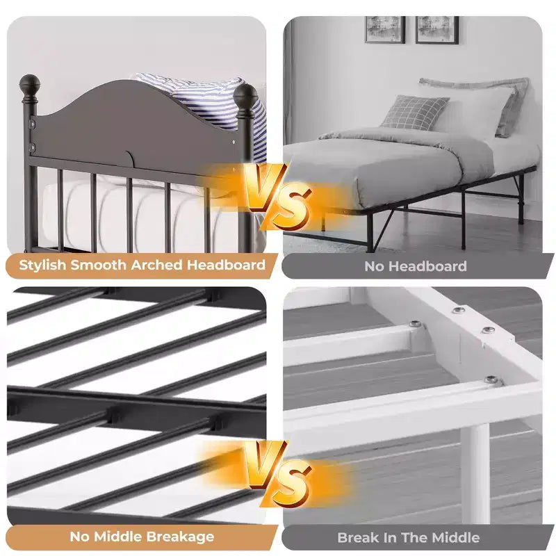 GustoWave Twin Metal Daybed with Foldable Trundle, Space Saving Daybed