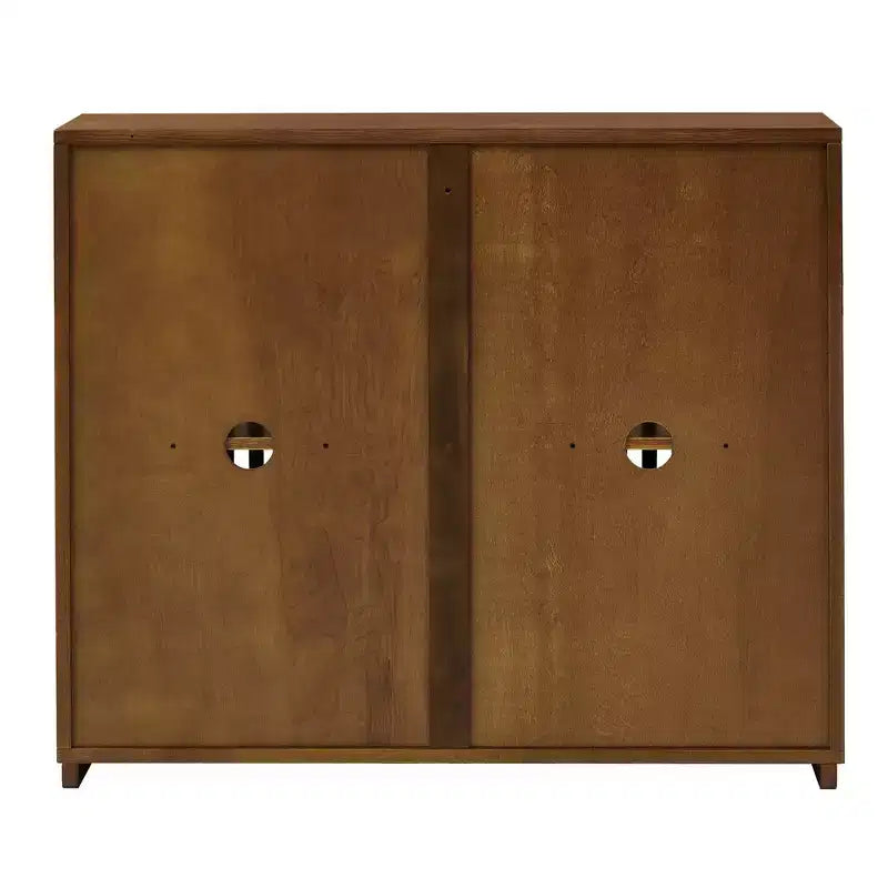 Okak Modern Rattan Sideboard Cabinet with Multi-layer Storage,Solid Wood Coffee Buffet Cabinet for Kitchen/Entryway /Dining Room/Living Room