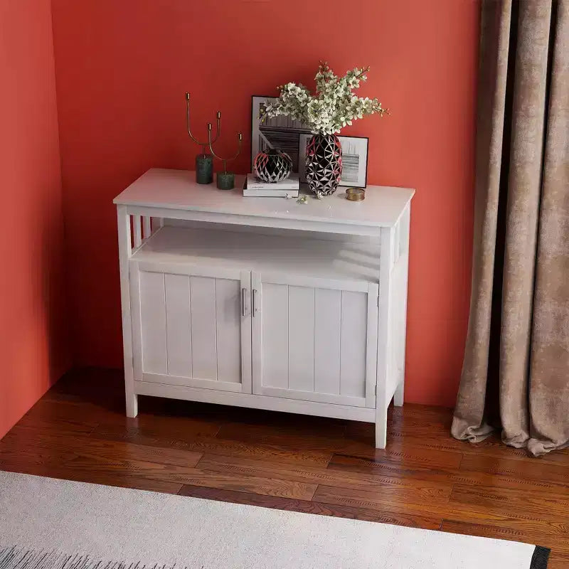 Okak Buffet Cabinet with Storage, Kitchen Sideboard with 1 Open Shelf & 1 Adjustable Shelves, Accent Console Table for Living/Dining Room