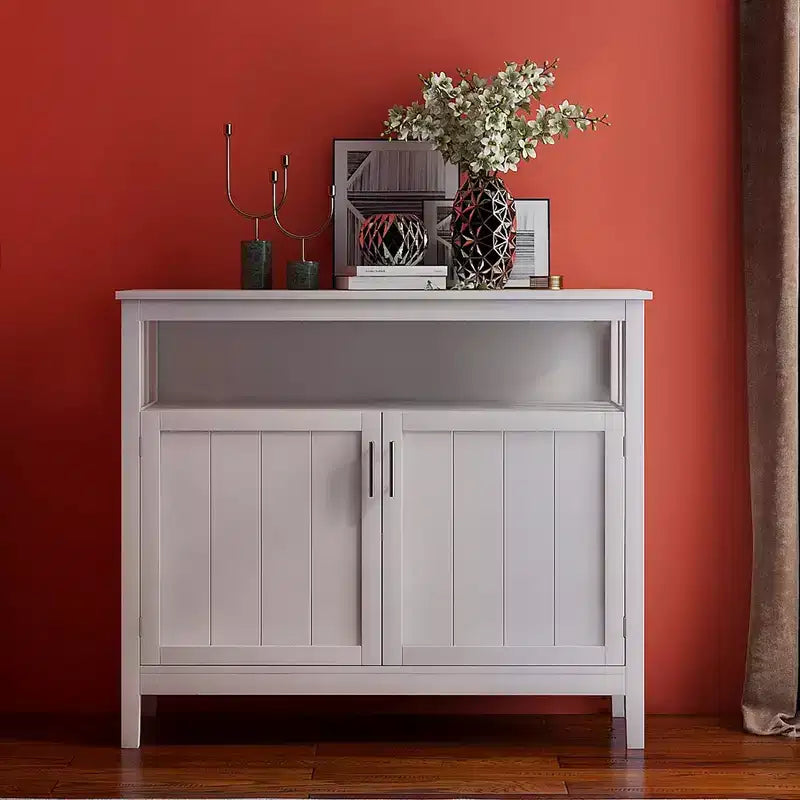 Okak Buffet Cabinet with Storage, Kitchen Sideboard with 1 Open Shelf & 1 Adjustable Shelves, Accent Console Table for Living/Dining Room