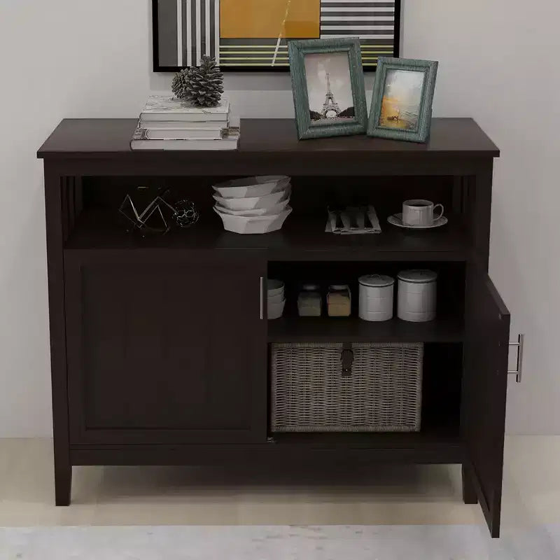 Okak Buffet Cabinet with Storage, Kitchen Sideboard with 1 Open Shelf & 1 Adjustable Shelves, Accent Console Table for Living/Dining Room
