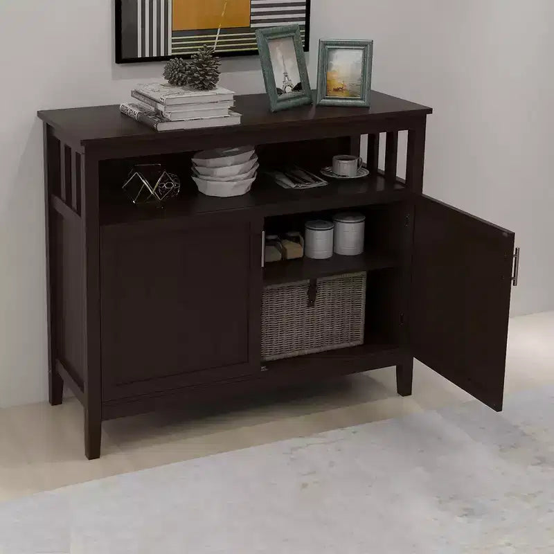 Okak Buffet Cabinet with Storage, Kitchen Sideboard with 1 Open Shelf & 1 Adjustable Shelves, Accent Console Table for Living/Dining Room
