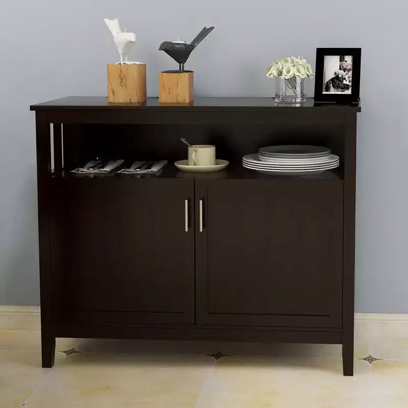 Okak Buffet Cabinet with Storage, Kitchen Sideboard with 1 Open Shelf & 1 Adjustable Shelves, Accent Console Table for Living/Dining Room