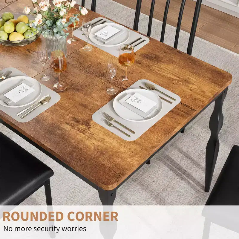 Senfot 71 Inch Rectangular Dining Table for 8, Rustic Farmhouse Kitchen Table with Large Tabletop, Long Wooden Dining Room Table with Heavy Duty Legs