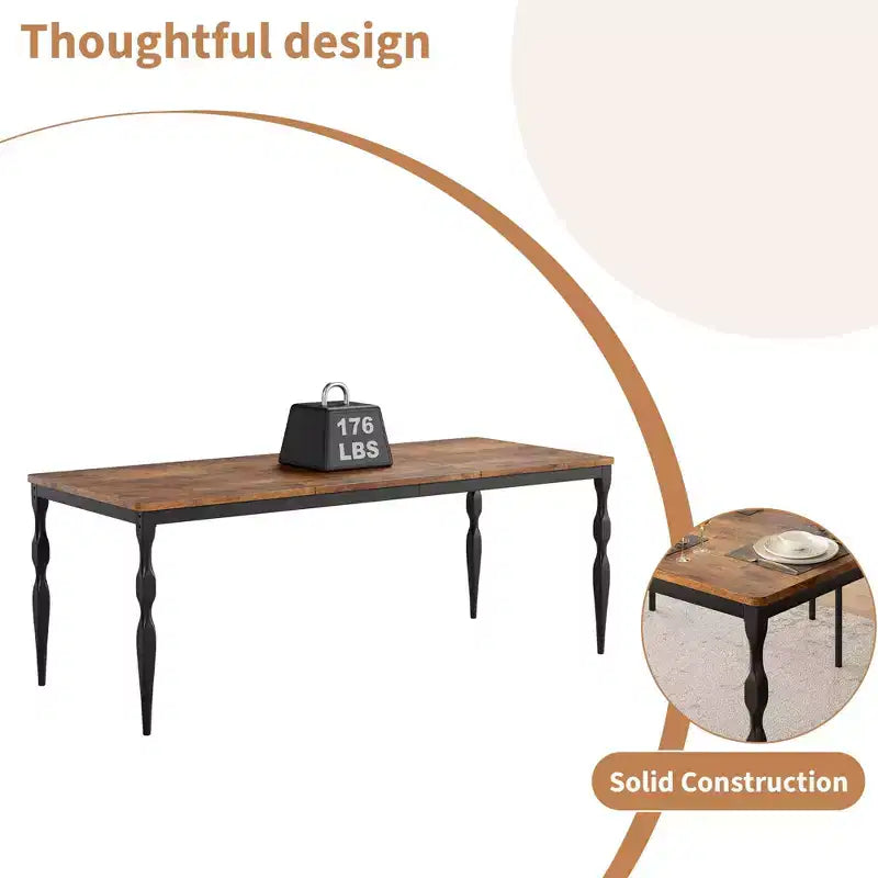 Senfot 71 Inch Rectangular Dining Table for 8, Rustic Farmhouse Kitchen Table with Large Tabletop, Long Wooden Dining Room Table with Heavy Duty Legs