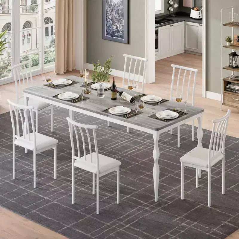 Senfot 71 Inch Rectangular Dining Table for 8, Rustic Farmhouse Kitchen Table with Large Tabletop, Long Wooden Dining Room Table with Heavy Duty Legs