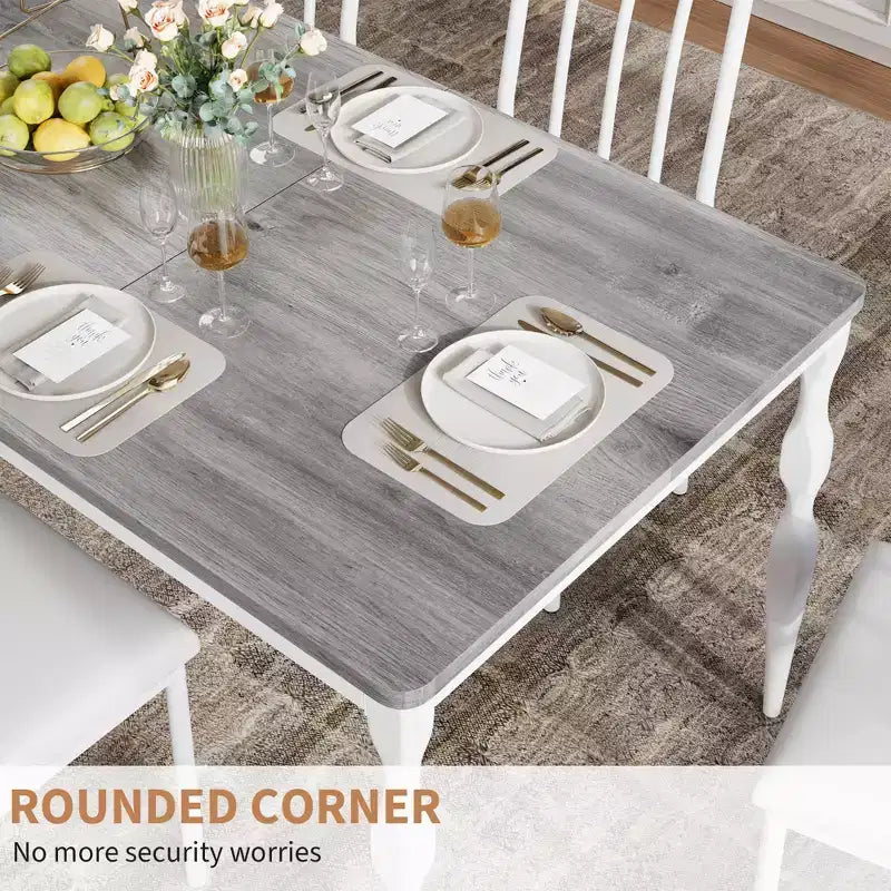 Senfot 71 Inch Rectangular Dining Table for 8, Rustic Farmhouse Kitchen Table with Large Tabletop, Long Wooden Dining Room Table with Heavy Duty Legs