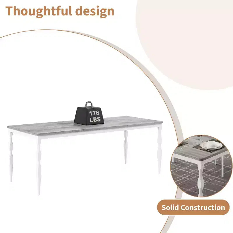 Senfot 71 Inch Rectangular Dining Table for 8, Rustic Farmhouse Kitchen Table with Large Tabletop, Long Wooden Dining Room Table with Heavy Duty Legs