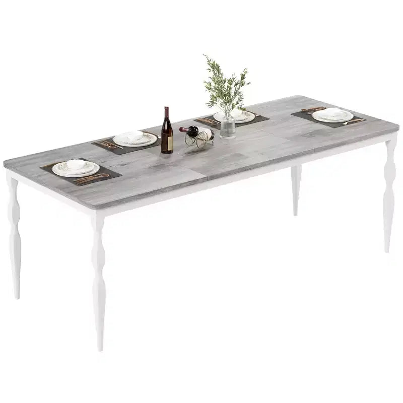 Senfot 71 Inch Rectangular Dining Table for 8, Rustic Farmhouse Kitchen Table with Large Tabletop, Long Wooden Dining Room Table with Heavy Duty Legs