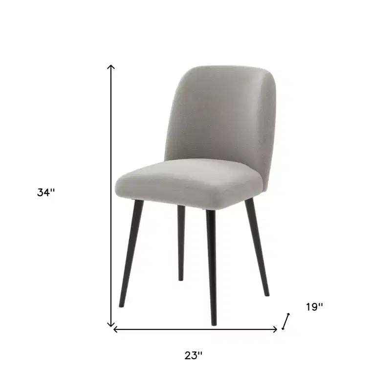 HomeRoots Set of Two Gray And Black Upholstered Fabric Dining Side Chairs