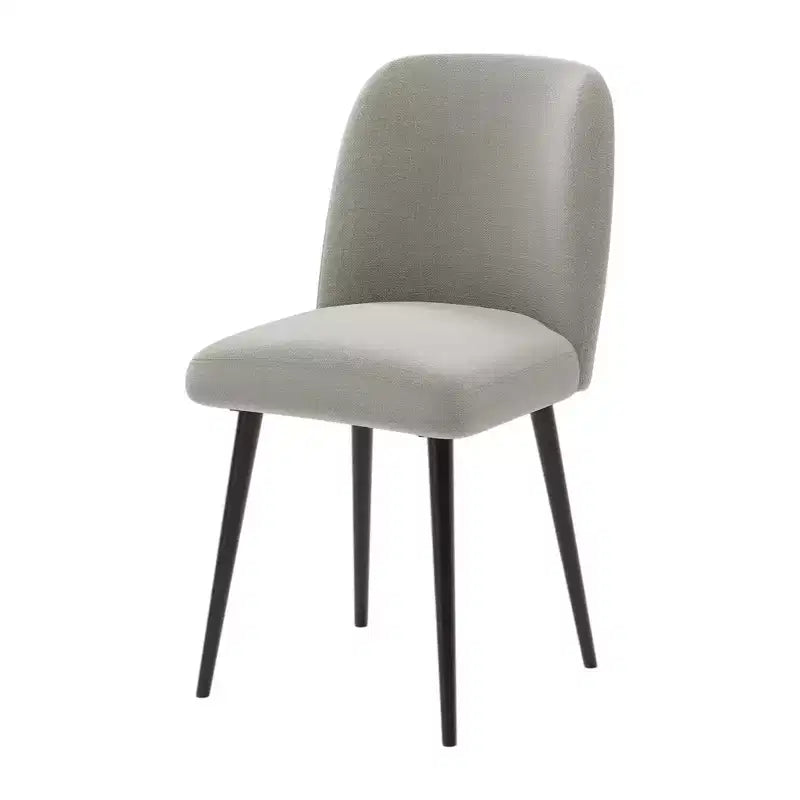 HomeRoots Set of Two Gray And Black Upholstered Fabric Dining Side Chairs