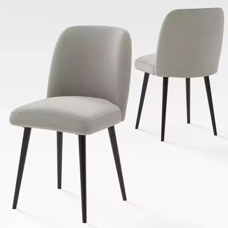 HomeRoots Set of Two Gray And Black Upholstered Fabric Dining Side Chairs