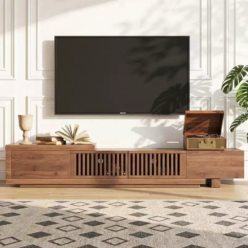 78.54 Modern Walnut Wood Extendable TV Stand for TVs up to 100 Gaoyangjiaju
