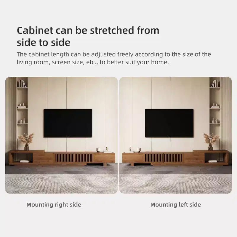 78.54 Modern Walnut Wood Extendable TV Stand for TVs up to 100 Gaoyangjiaju