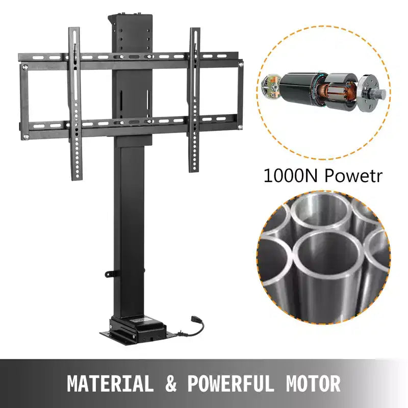 VEVOR Motorized TV Lift with Swivel, Adjustable Height 28.74-68.11 Inch for 32-70 Inch TVs, Remote Controlled, 154 Lbs Capacity, Black
