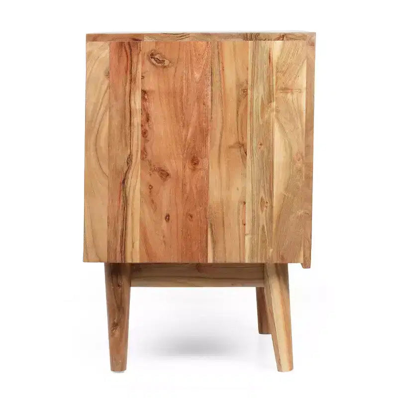 GDFStudio Luttrell Boho Handmade Acacia Wood Nightstand