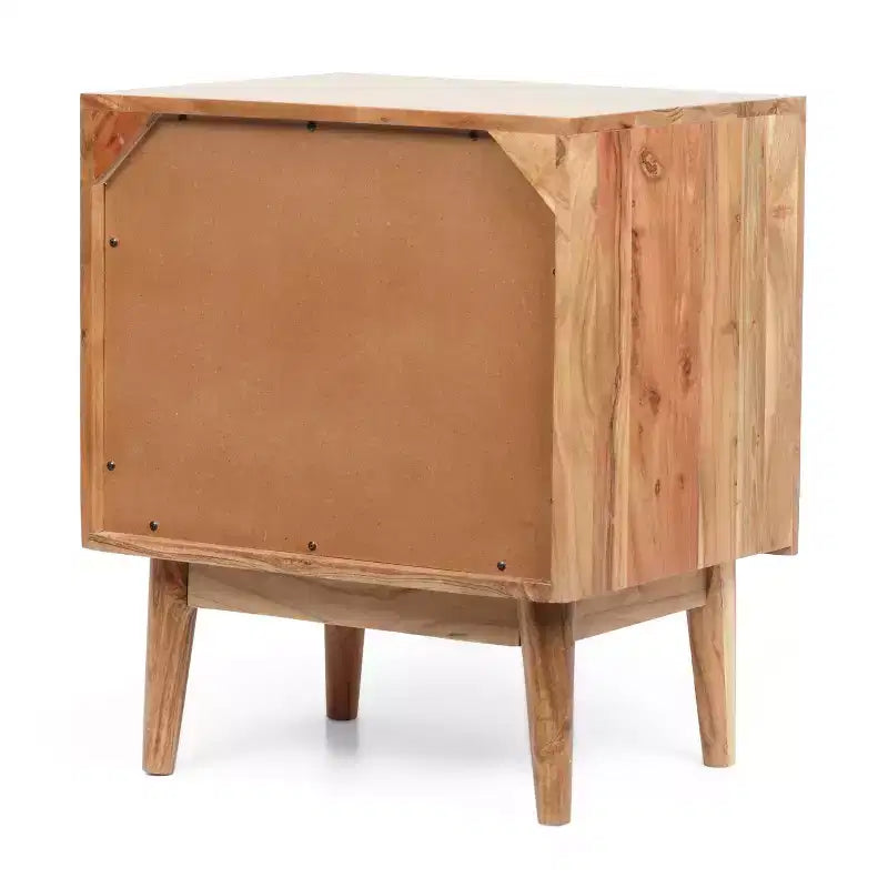 GDFStudio Luttrell Boho Handmade Acacia Wood Nightstand