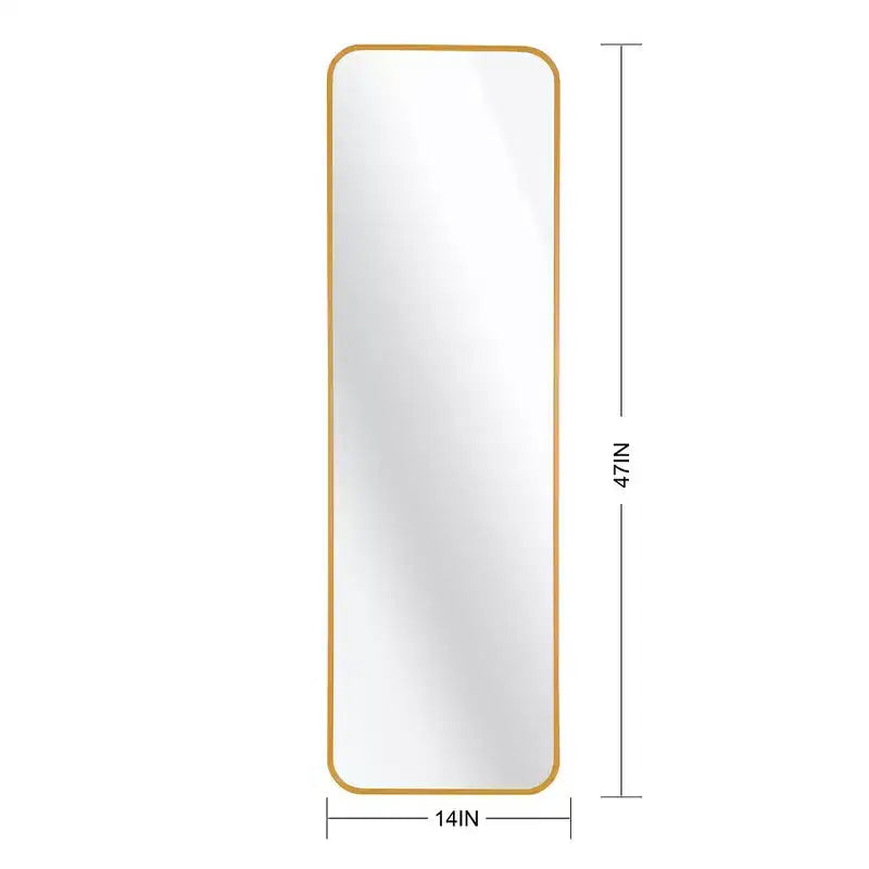 Whisen 47x14 Inch Slim Door Mirror, HD Glass with Anti-Rust Aluminum Frame