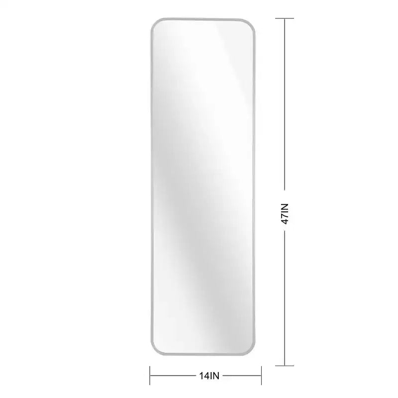 Whisen 47x14 Inch Slim Door Mirror, HD Glass with Anti-Rust Aluminum Frame