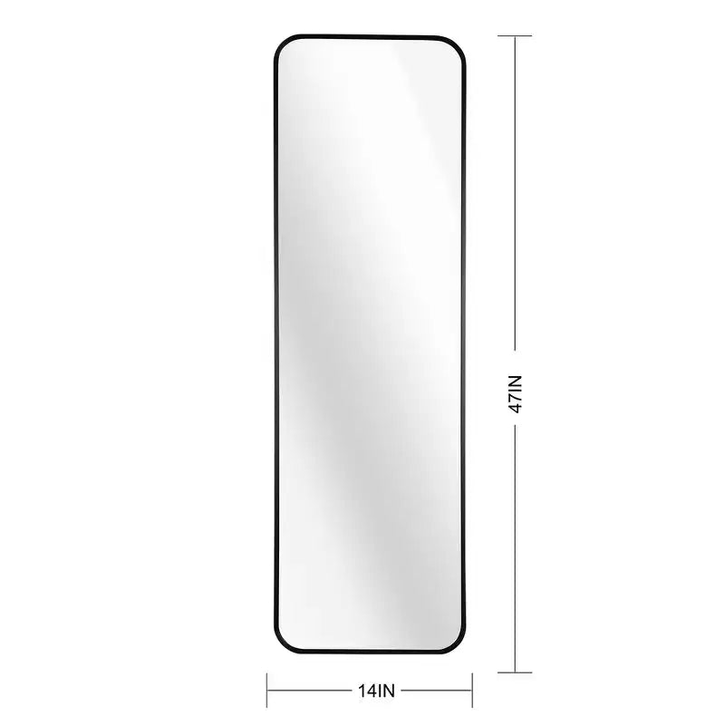Whisen 47x14 Inch Slim Door Mirror, HD Glass with Anti-Rust Aluminum Frame