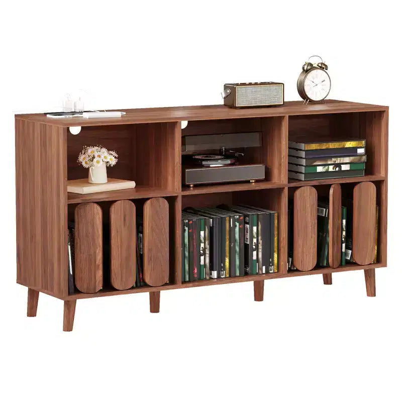 55 Large Record Player Stand, Vinyl Record Storage Cabinet,Modern Turntable Stand with Wood Legs,Record Player Table for Bedroom Living Room Office