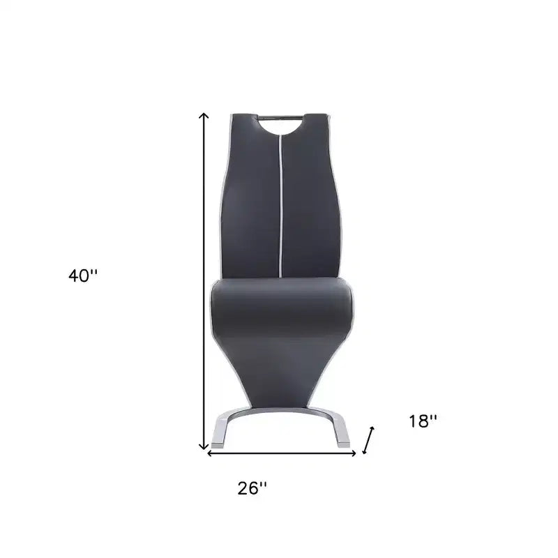HomeRoots Set of Two Gray White and Silver Upholstered Dining Side Chairs
