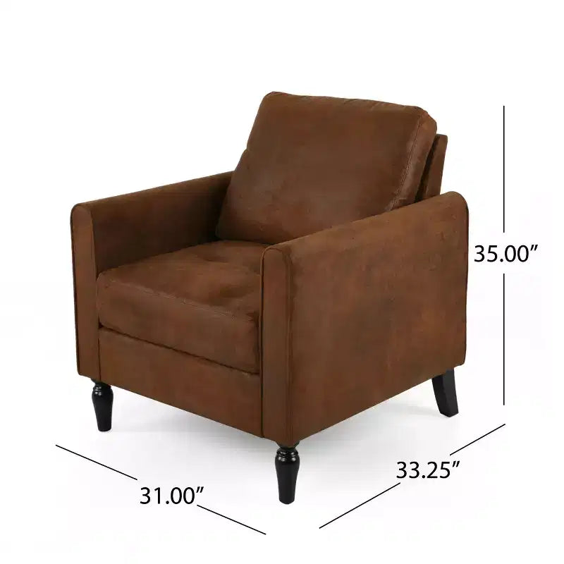 GDFStudio Marquette Contemporary Microfiber Upholstered Club Chair