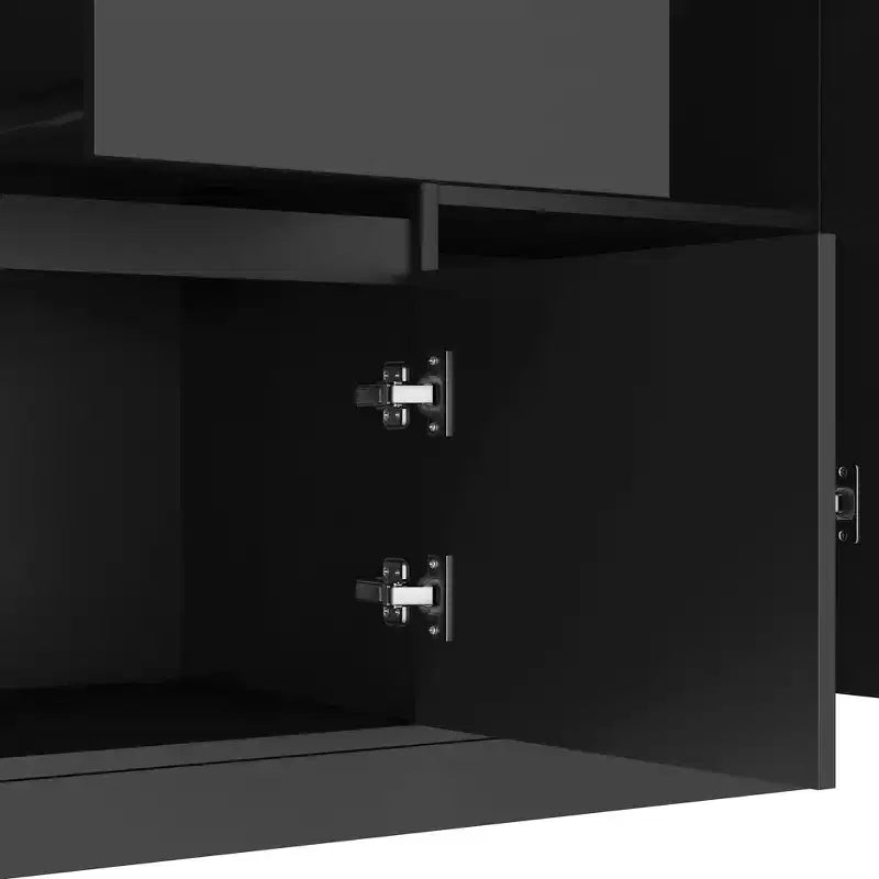 GDFStudio Reginald Modern 74 Freestanding Kitchen Tall Cabinet with 6 Doors and 2 Drawers